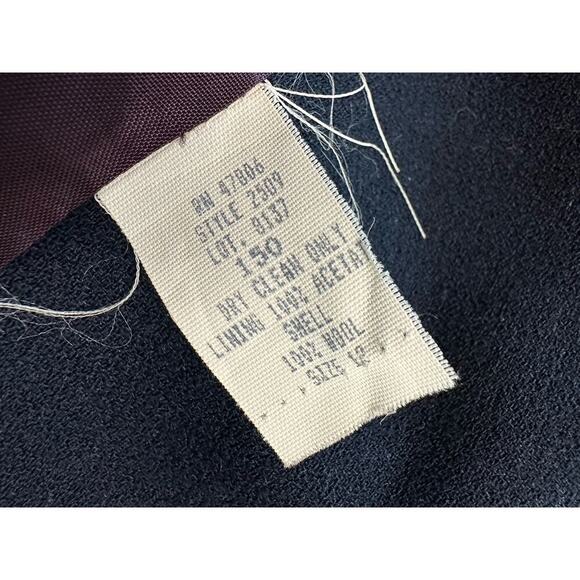 Vintage Oleg Cassini One Button Wool Blazer Nautical Navy Gold Button Size 12 - Picture 7 of 7